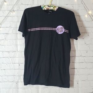Santa Cruz Skateboards Lilac Lavender Purple Logo Black Tee Tshirt Size Small🛹